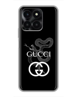 Чехол для Huawei Honor X6a с картинкой «Gucci — серебряная змея»