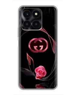 Чехол для Huawei Honor X6a с картинкой «Gucci — неоновая роза»