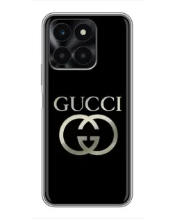 Чехол для Huawei Honor X6a с картинкой «Gucci — золото на черном»