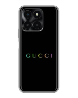 Чехол для Huawei Honor X6a с картинкой «Gucci — неоновый минимализм»