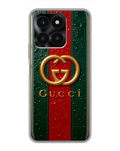 Чехол для Huawei Honor X6a с картинкой «Gucci — фирменная полоса и золото» Чехол для Huawei Honor X6a с картинкой «Gucci — фирменная полоса и золото»