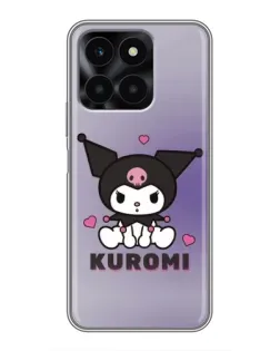 Чехол для Huawei Honor X6a с картинкой «Kuromi — фиолетовый арт»