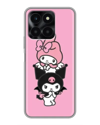 Чехол для Huawei Honor X6a с картинкой «My Melody и Kuromi»