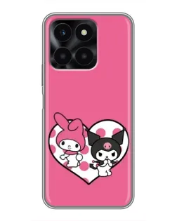 Чехол для Huawei Honor X6a с картинкой «Kuromi и My Melody»