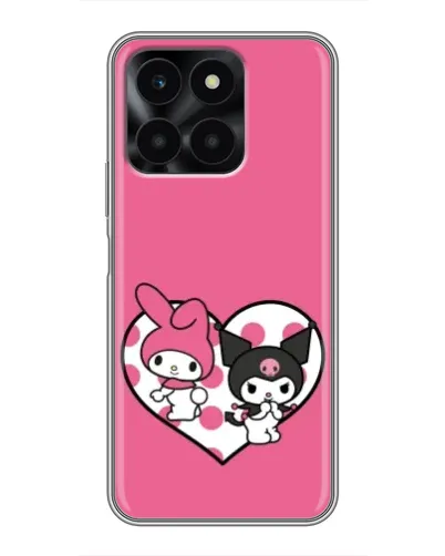 Чехол для Huawei Honor X6a с картинкой «Kuromi и My Melody»