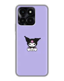 Чехол для Huawei Honor X6a с картинкой «Kuromi — фиолетовый минимализм»