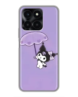 Чехол для Huawei Honor X6a с картинкой «Kuromi с зонтиком»