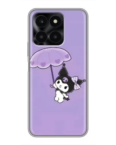 Чехол для Huawei Honor X6a с картинкой «Kuromi с зонтиком»