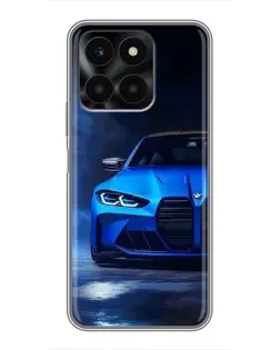 Чехол для Huawei Honor X6a с картинкой «Голубая BMW M4»