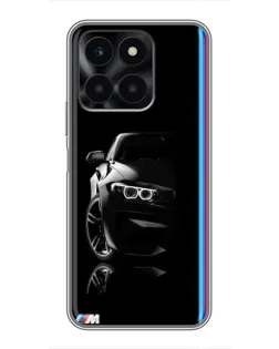 Чехол для Huawei Honor X6a с картинкой «Силуэт BMW в темноте»