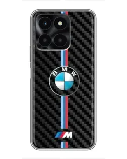 Чехол для Huawei Honor X6a с картинкой «Эмблема BMW и карбон»