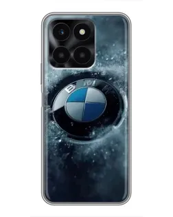 Чехол для Huawei Honor X6a с картинкой «Логотип BMW — лед»