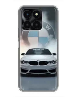 Чехол для Huawei Honor X6a с картинкой «BMW в белом дыму»