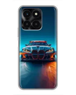 Чехол для Huawei Honor X6a с картинкой «BMW — огни неона»