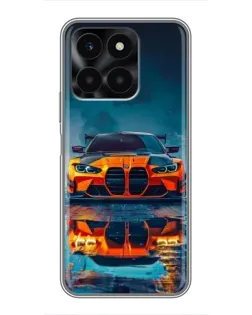 Чехол для Huawei Honor X6a с картинкой «BMW — золотая эмблема»