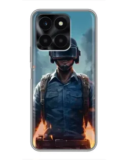 Чехол для Huawei Honor X6a с картинкой «PUBG — реалистичный герой»