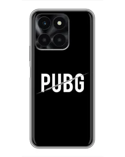 Чехол для Huawei Honor X6a с картинкой «PUBG — белый логотип»
