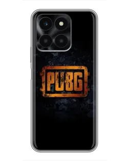 Чехол для Huawei Honor X6a с картинкой «PUBG — золотой логотип»