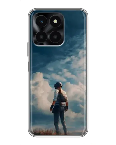 Чехол для Huawei Honor X6a с картинкой «Герой PUBG на скале»