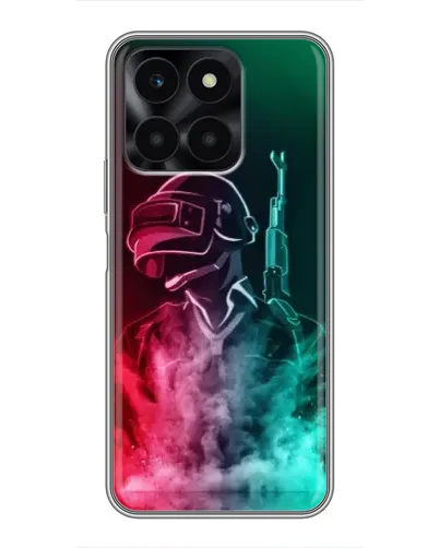 Чехол для Huawei Honor X6a с картинкой «PUBG — огненный воин»