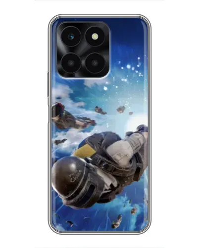 Чехол для Huawei Honor X6a с картинкой «Десант PUBG — прыжок»