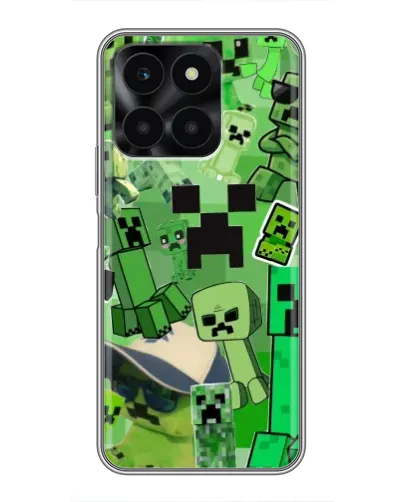 Чехол для Huawei Honor X6a с картинкой «Криперы Minecraft»