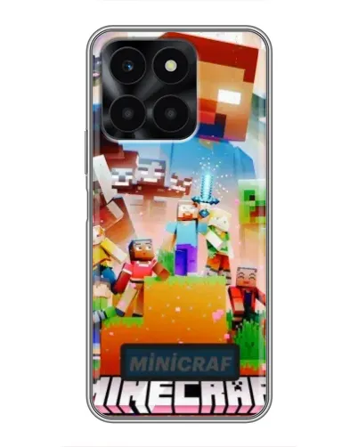 Чехол для Huawei Honor X6a с картинкой «Minecraft герои игры»
