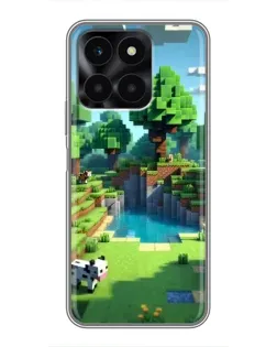 Чехол для Huawei Honor X6a с картинкой «Minecraft летний день»