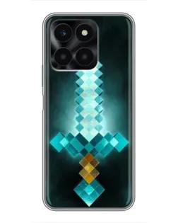 Чехол для Huawei Honor X6a с картинкой «Алмазный меч неон»