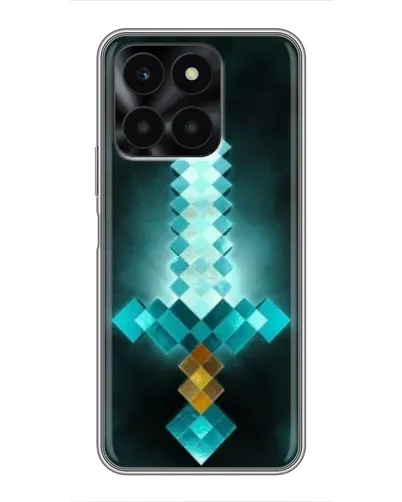 Чехол для Huawei Honor X6a с картинкой «Алмазный меч неон»