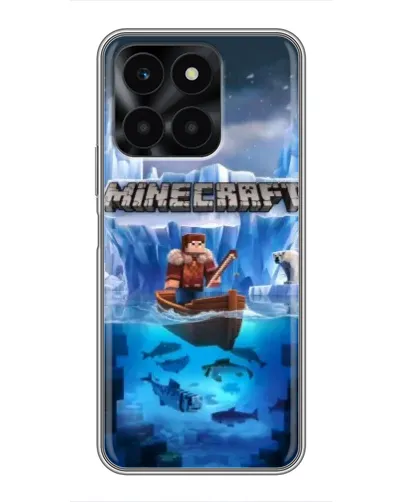 Чехол для Huawei Honor X6a с картинкой «Minecraft ледяной мир»