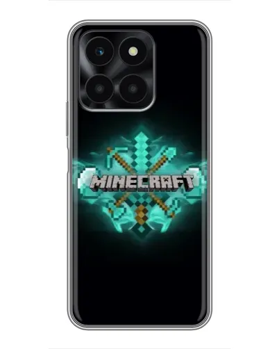 Чехол для Huawei Honor X6a с картинкой «Minecraft Diamond лого»