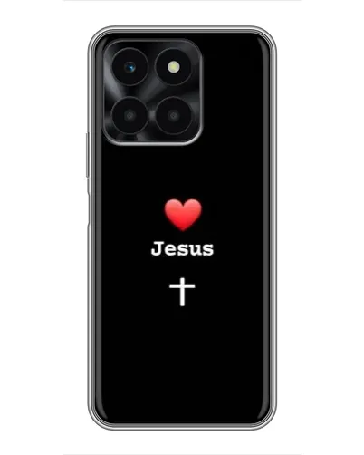 Чехол для Huawei Honor X6a с картинкой «Сердце - Jesus»