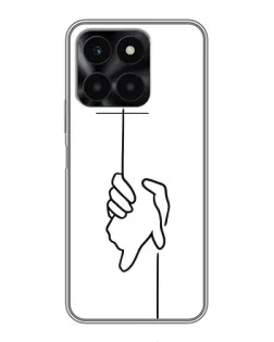 Чехол для Huawei Honor X6a с картинкой «Рука держит»