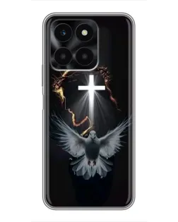 Чехол для Huawei Honor X6a с картинкой «Голубь и Свет»