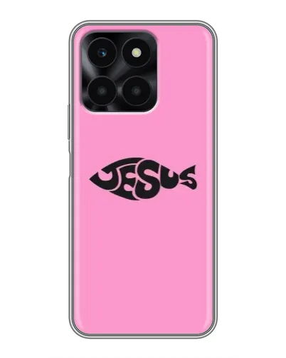Чехол для Huawei Honor X6a с картинкой «Розовый символ  Jesus»