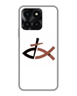 Чехол для Huawei Honor X6a с картинкой «Рыба и крест»