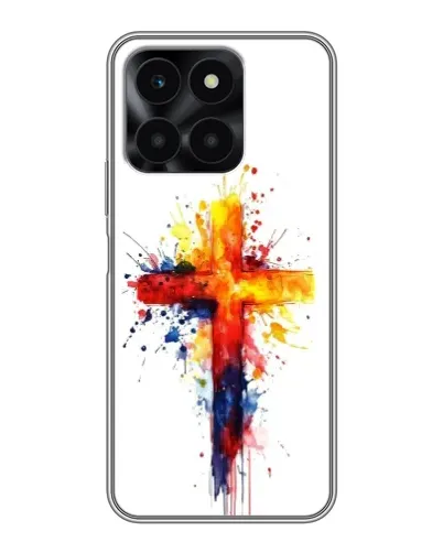 Чехол для Huawei Honor X6a с картинкой «Акварельный крест»