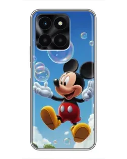 Чехол для Huawei Honor X6a с картинкой «Mickey и мыльные пузыри»