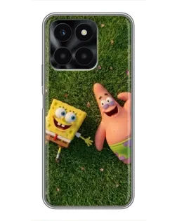 Чехол для Huawei Honor X6a с картинкой «Друзья на лужайке»