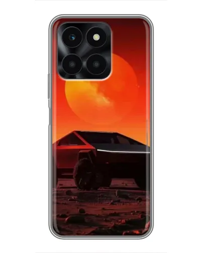 Чехол для Huawei Honor X6a с картинкой «Cybertruck на Марсе»