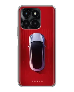 Чехол для Huawei Honor X6a с картинкой «Tesla Top View»