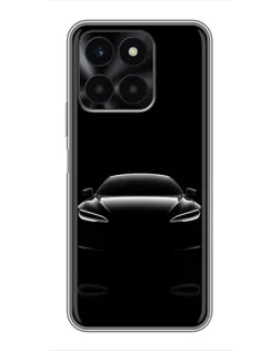 Чехол для Huawei Honor X6a с картинкой «Силуэт Tesla Night»