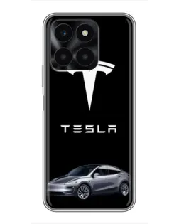 Чехол для Huawei Honor X6a с картинкой «Tesla Model Y»