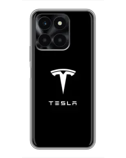 Чехол для Huawei Honor X6a с картинкой «Tesla White Logo»