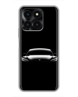 Чехол для Huawei Honor X6a с картинкой «Фары Tesla Night»