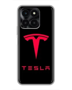 Чехол для Huawei Honor X6a с картинкой «Tesla Red Logo»