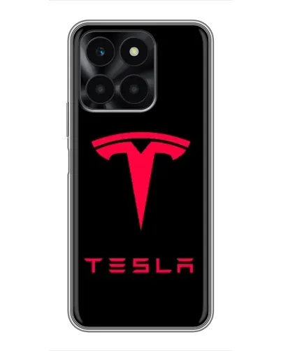 Чехол для Huawei Honor X6a с картинкой «Tesla Red Logo»