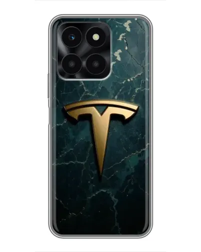 Чехол для Huawei Honor X6a с картинкой «Мраморная Tesla Gold»