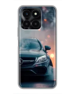 Чехол для Huawei Honor X6a с картинкой «Mercedes — ночной город»